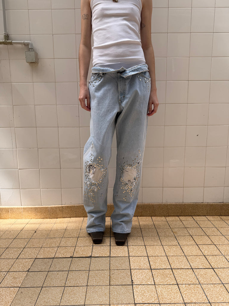 Cartoon Print Studded jeans M/L