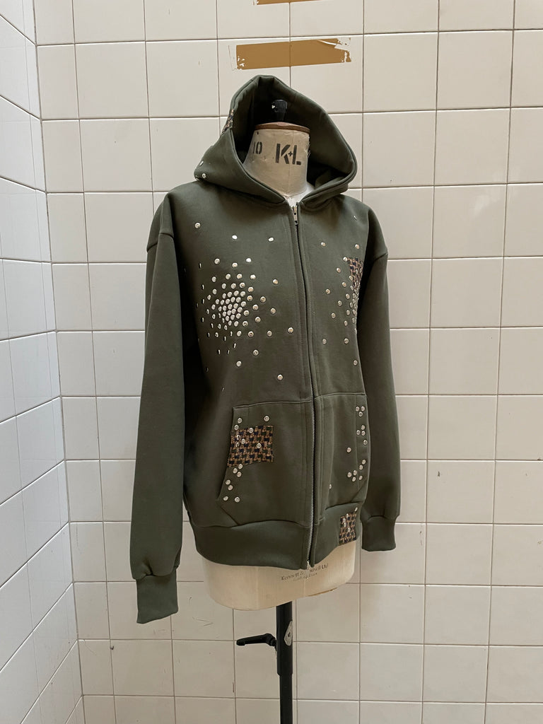 Khaki stud hoodie