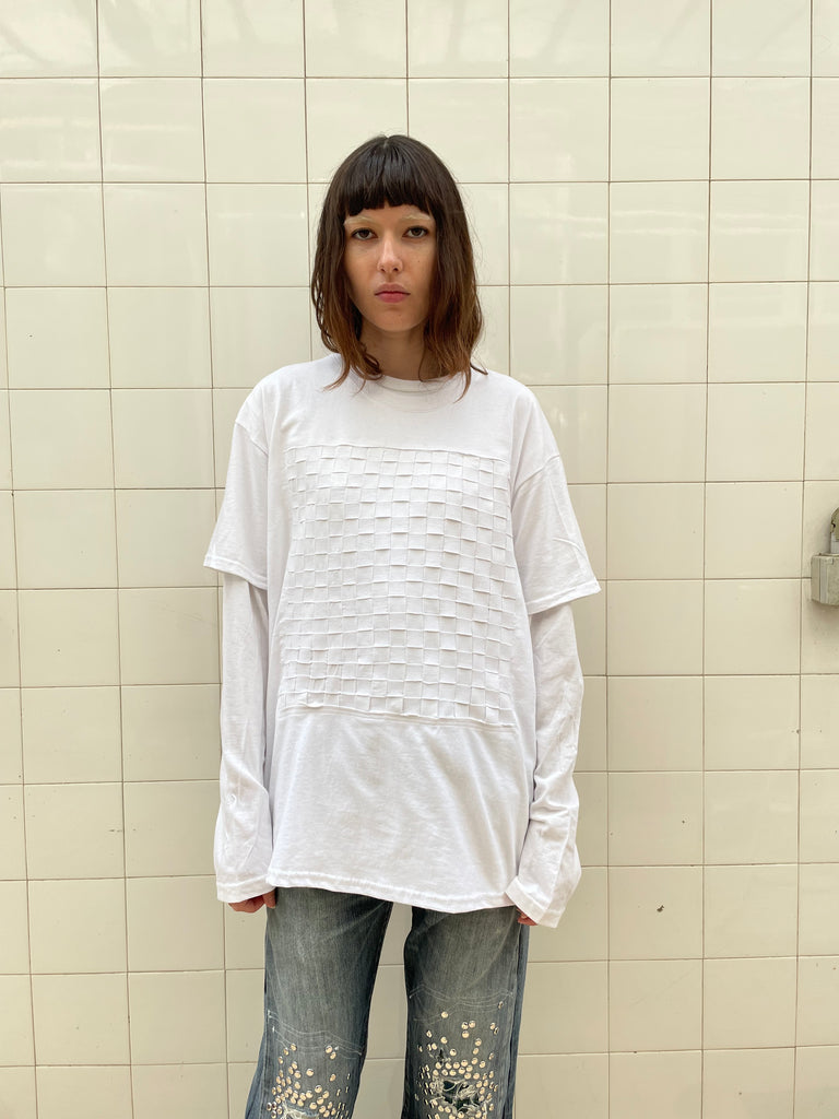 White woven T-shirt