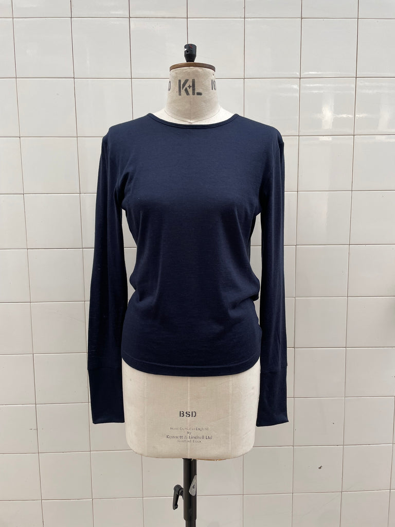 Dark blue backless top