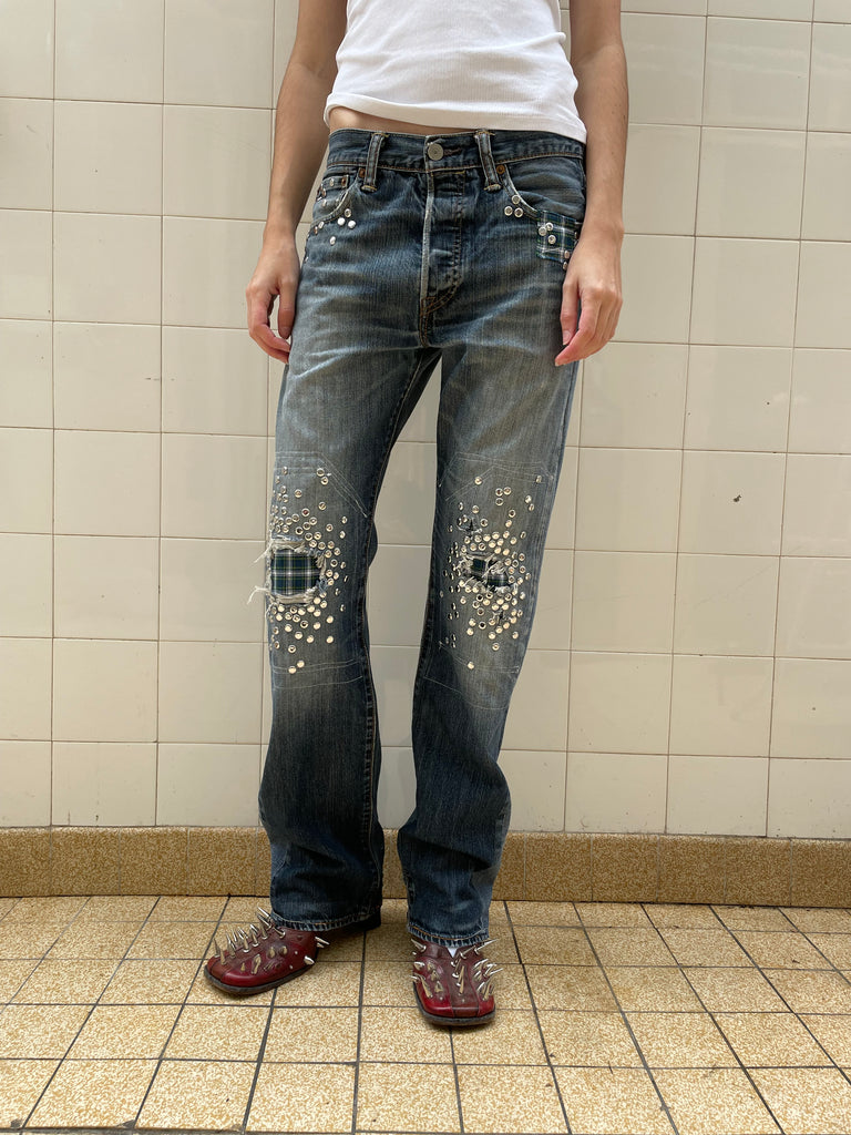 Studded shirt jeans
