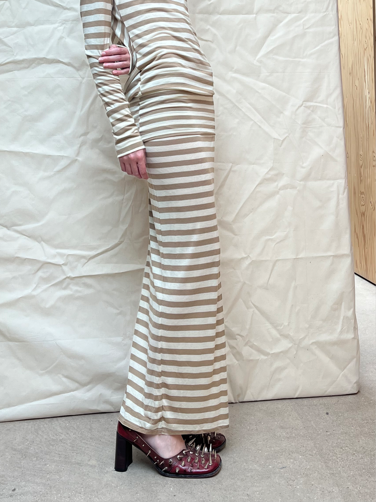 Striped long skirt