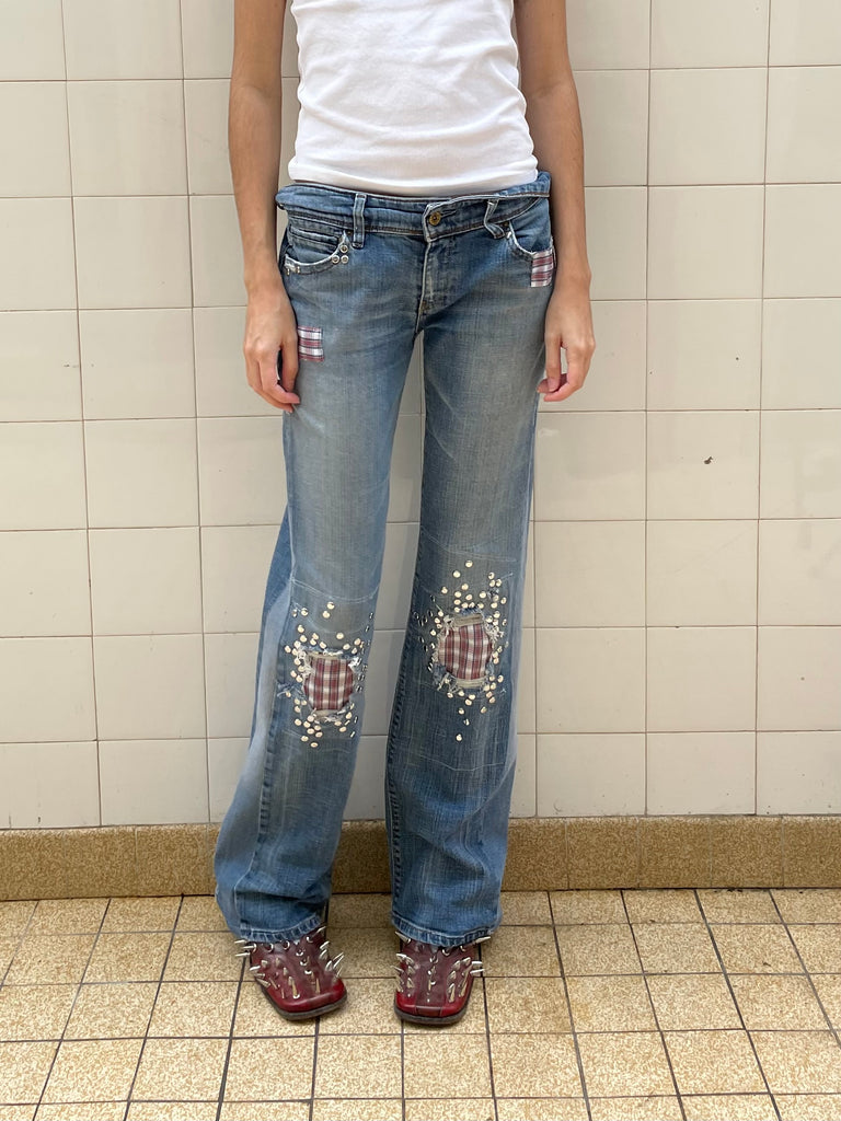 Studded shirt jeans