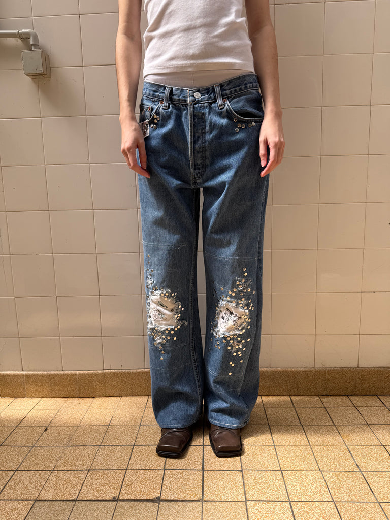 Cartoon print Studded jeans M/L