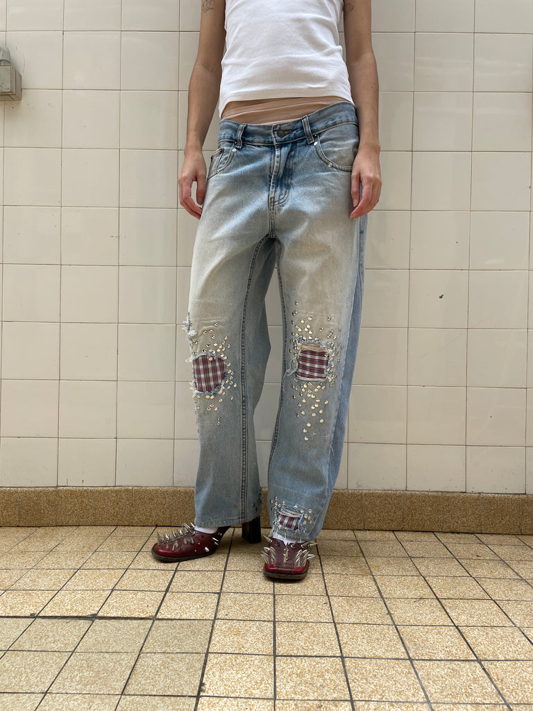 Studded shirt jeans