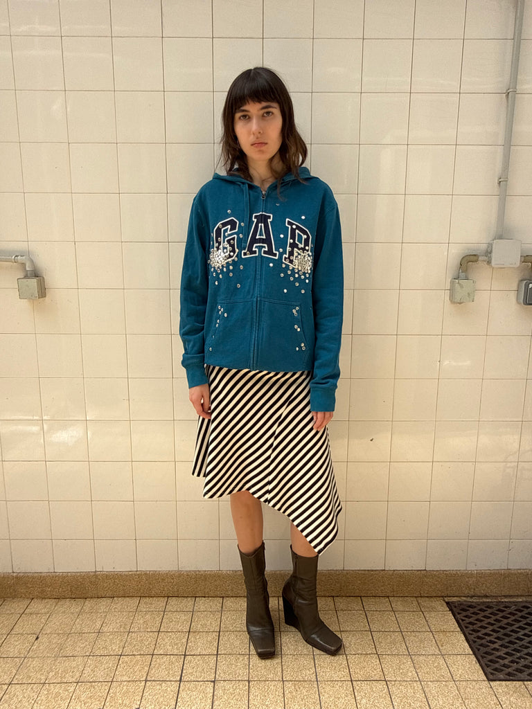Stripe Draped Skirt