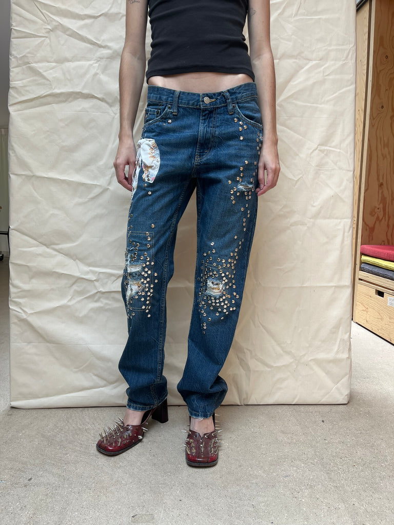 Studded shirt jeans