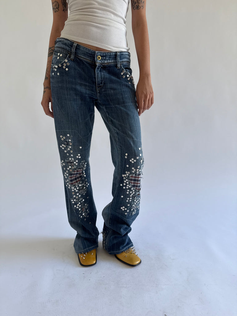 Studded jeans