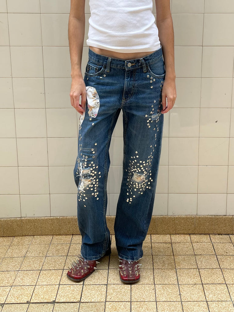 Teddy studded jeans