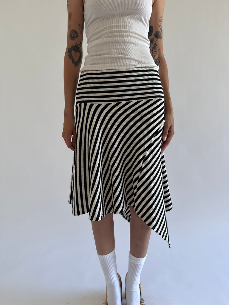 Striped draped skirt