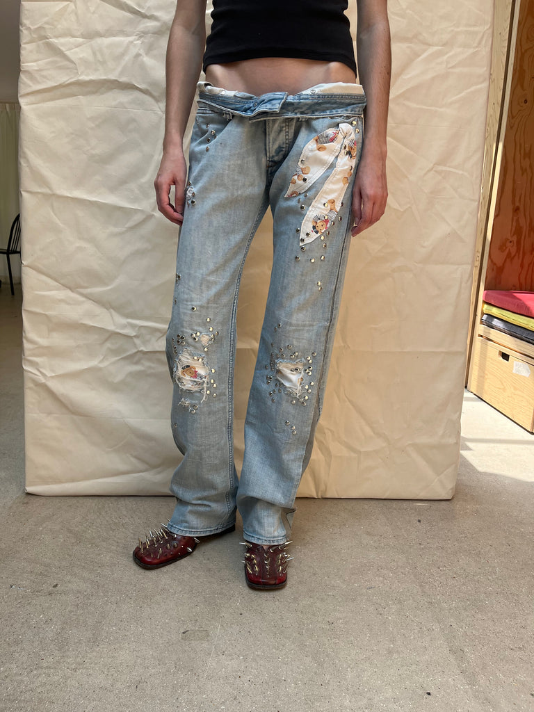 Studded shirt jeans