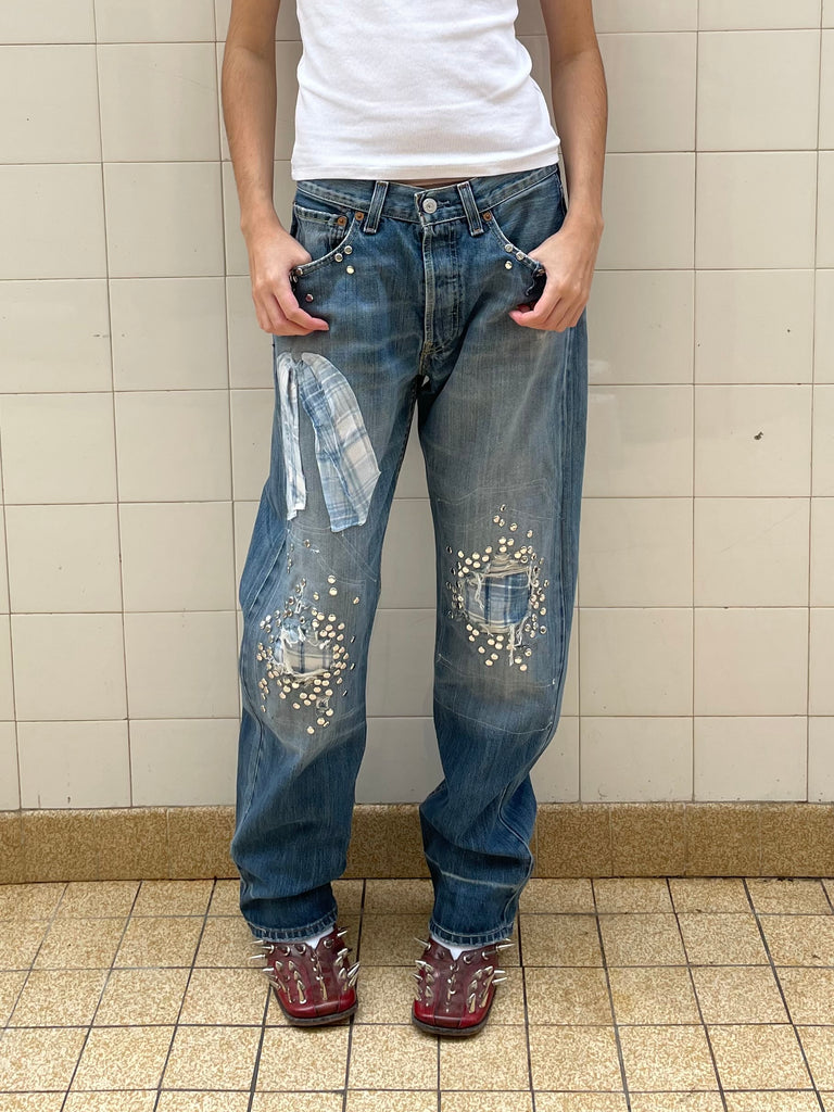 Studded shirt jeans