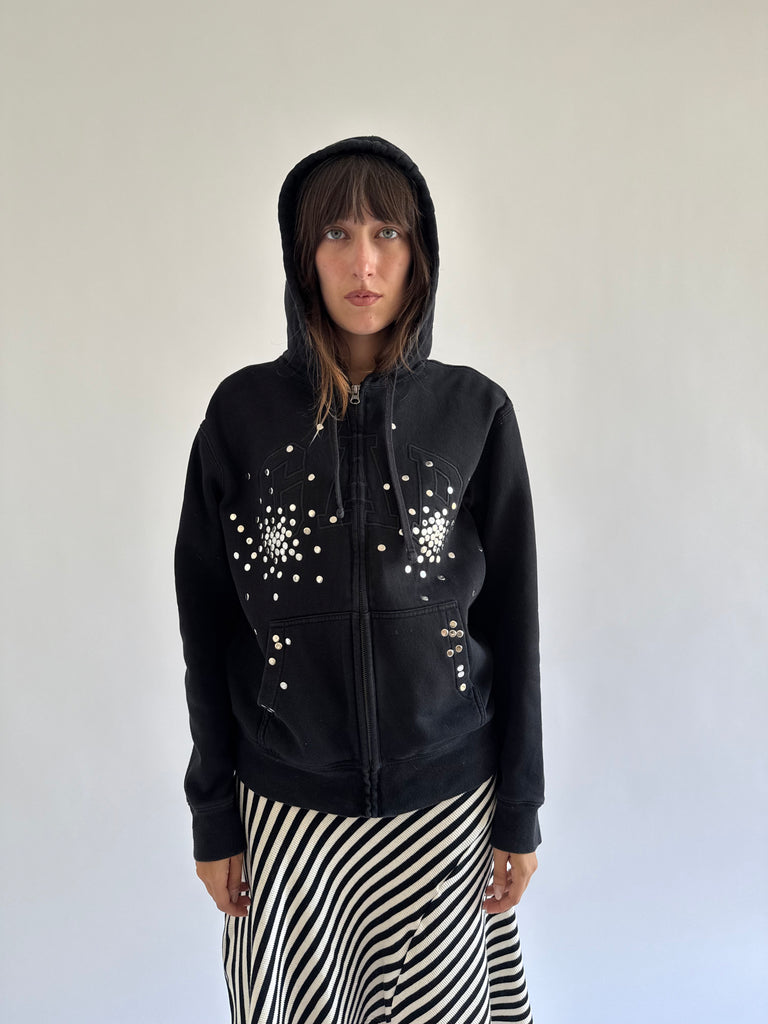 Black studded hoodie